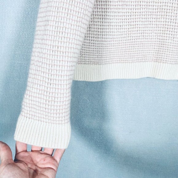 Nordstrom Cashmere Sweater Womens M Light Pink Crew Neck Pullover Boxy - Picture 2 of 9